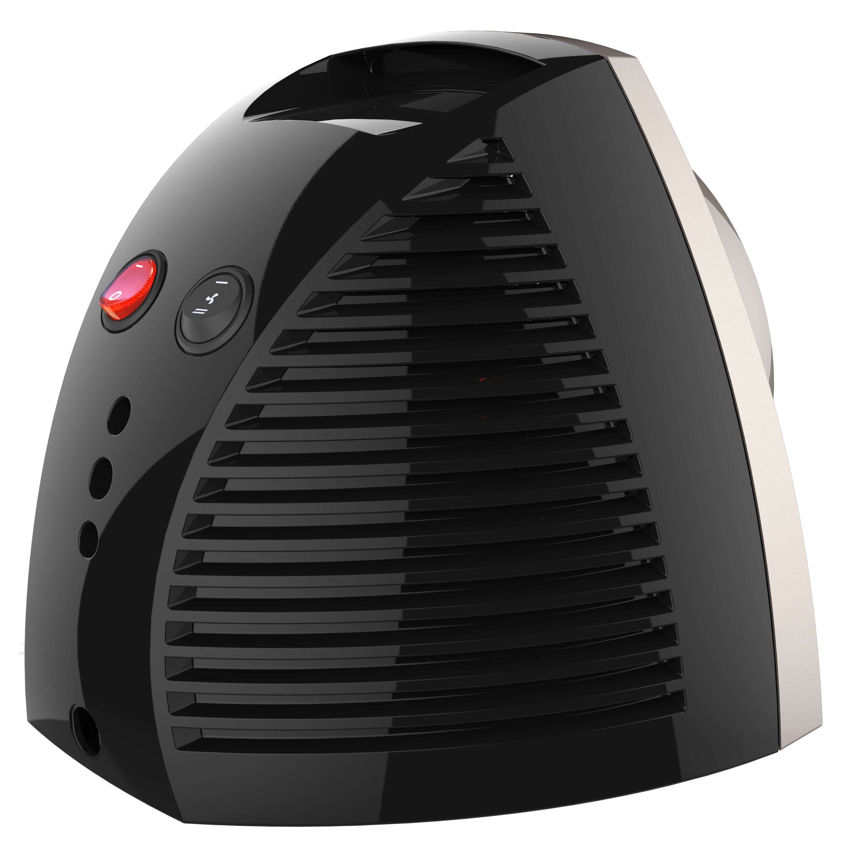 VH203 heater on a blank background back angled view of control switches