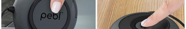 Lifestyle shots of the Pebl Portable Fan in Vertical and Horizontal position