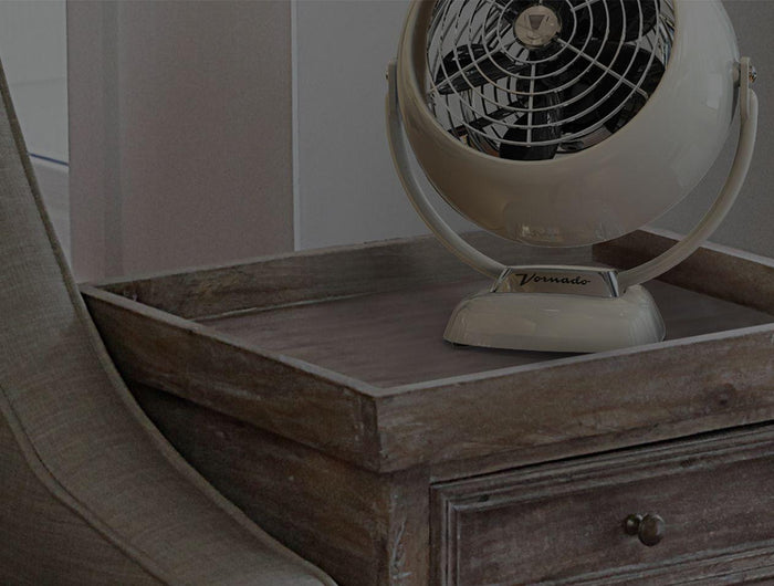 Vornado VFan on a side table.
