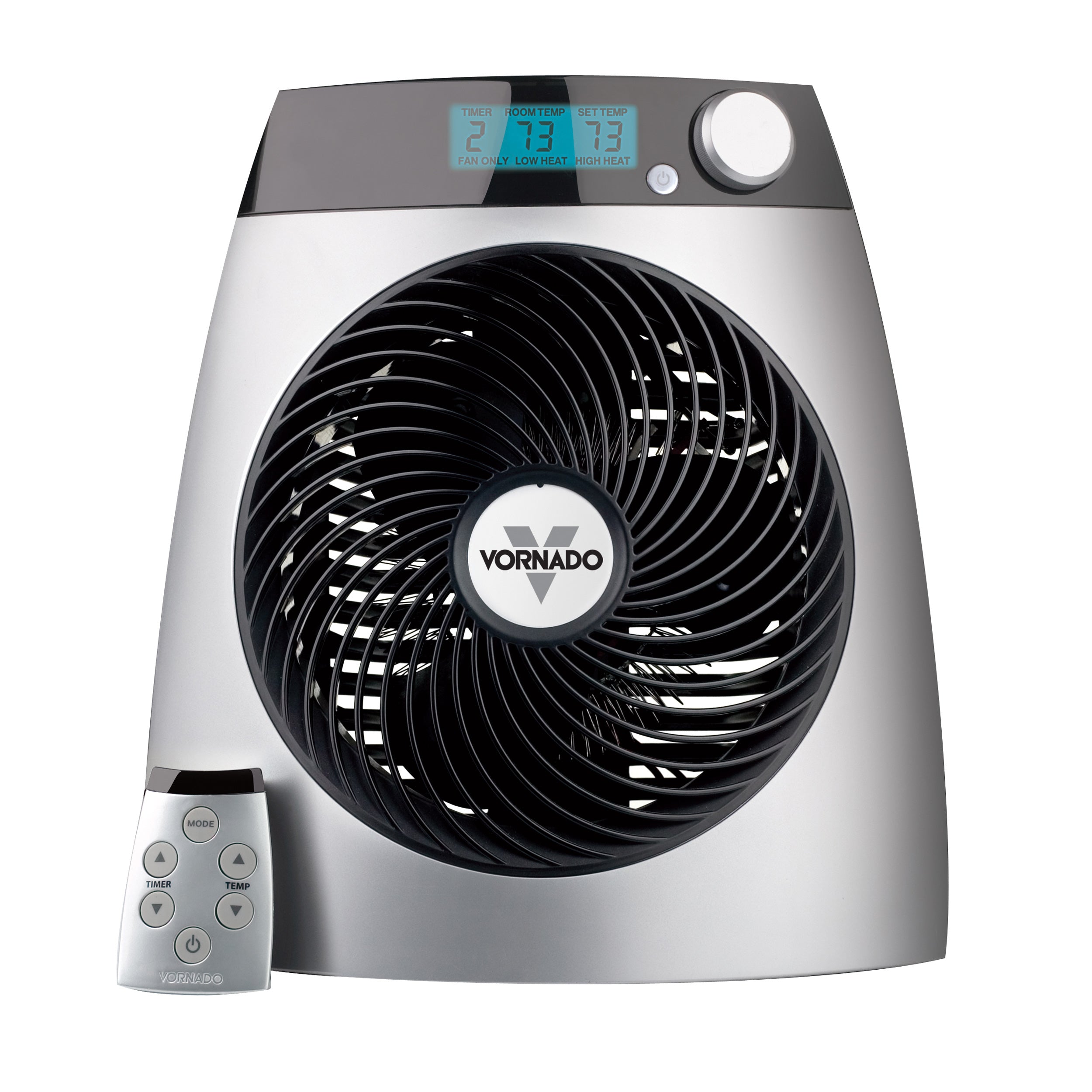 iControl heater with remote on a blank background