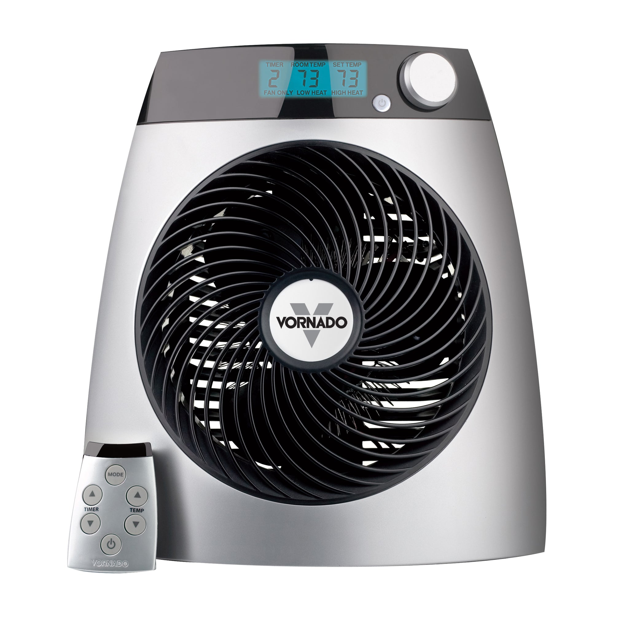 iControl heater with remote on a blank background