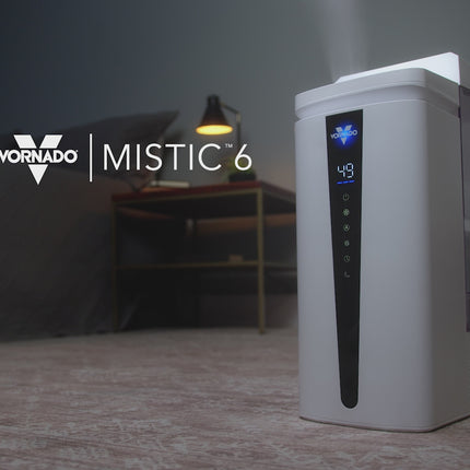 Product video highlighting the product features for the Vornado Mistic 6 humidifier.