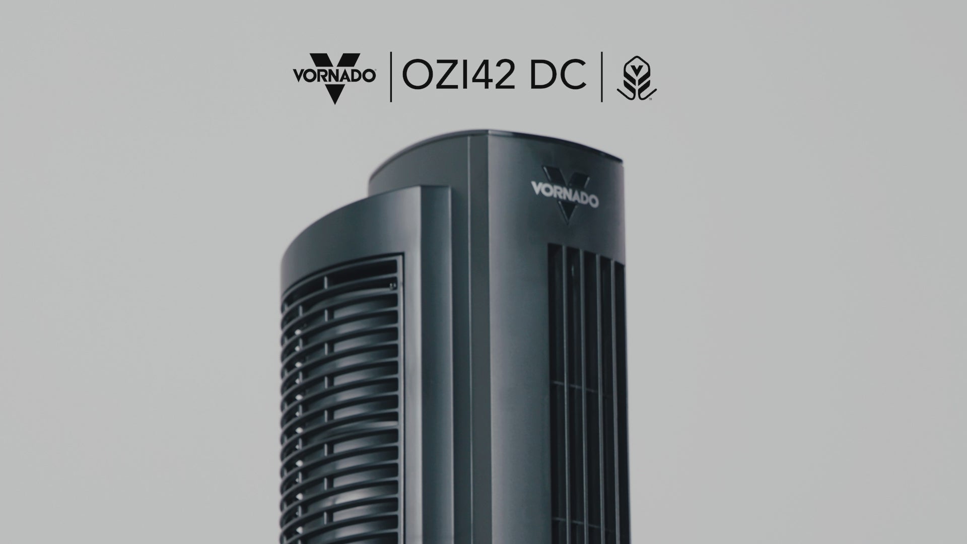 Video displaying product details for the Vornado OZI42DC Tower Fan