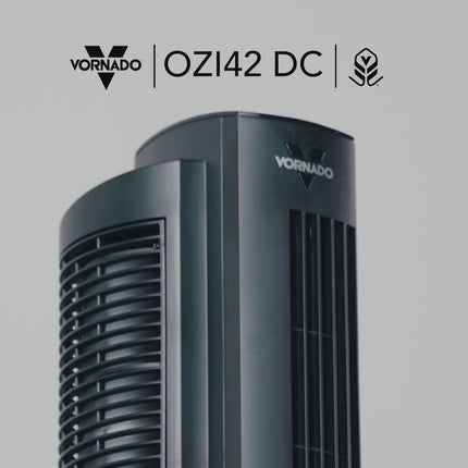 Video displaying product details for the Vornado OZI42DC Tower Fan
