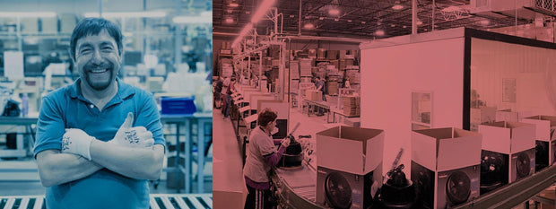 Members of the vornado assembly team and product making.