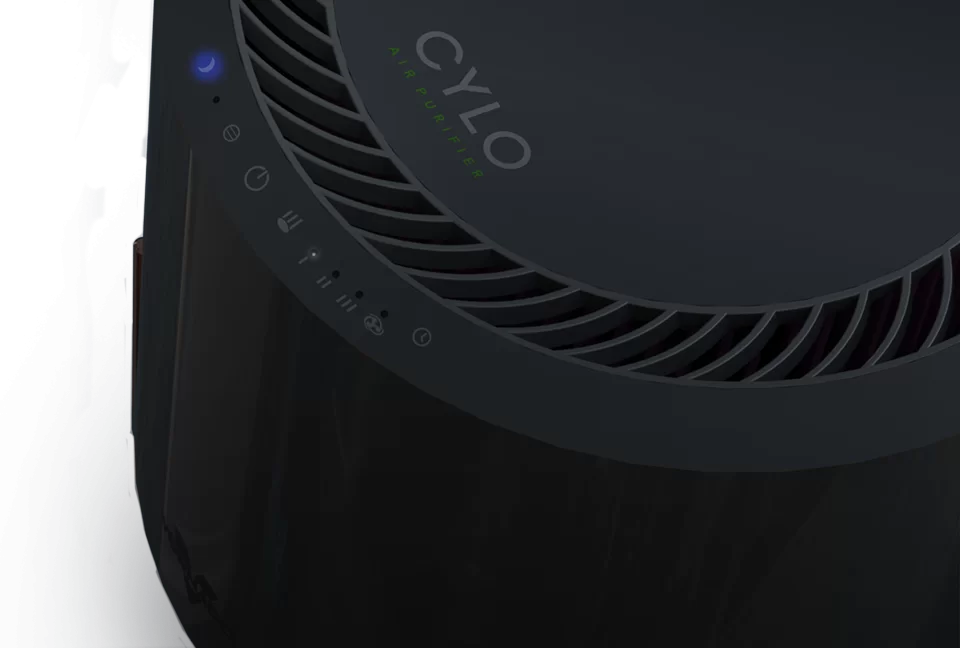 Closeup of Cylo51 Air Purifier's controls