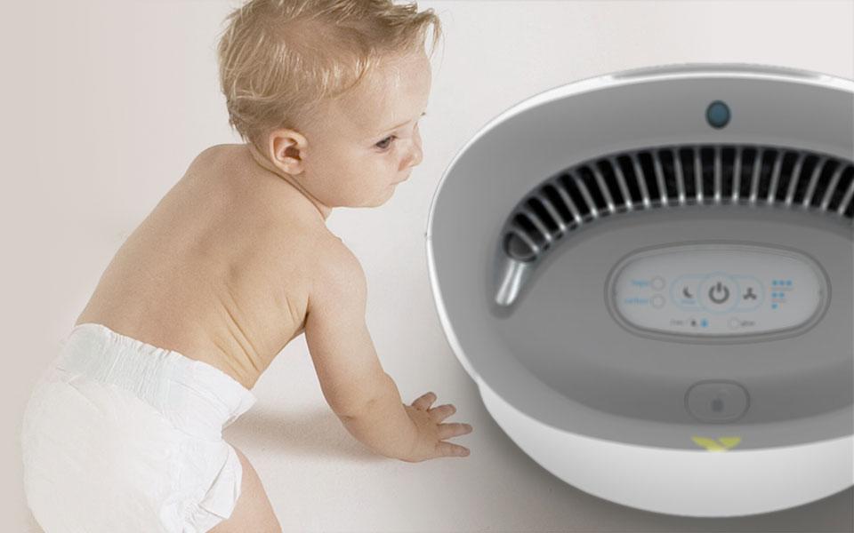 Purio Nursery Air purifier Lockable Controls by a crawling baby