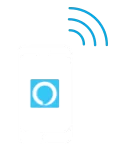 Phone icon with Alexa App on screen