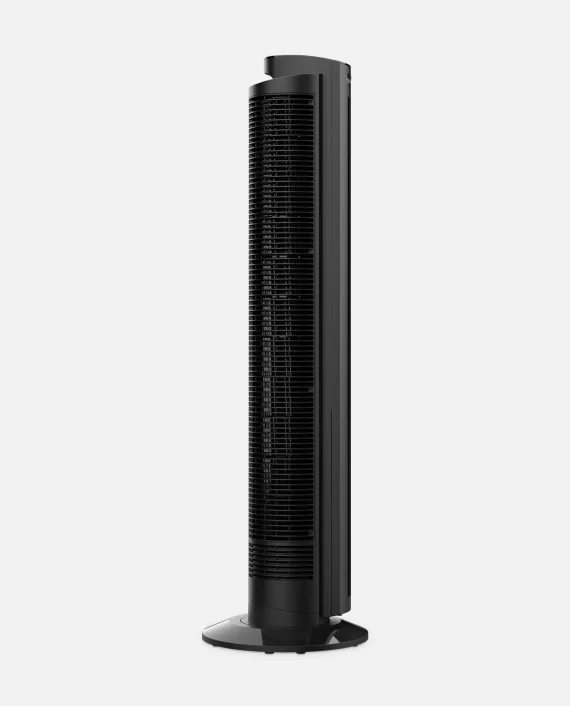 OZI42DC Black Product Web Images Side 24 powerful oscillating tower fan DC motor more energy efficient