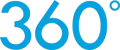 Blue icon that says 360 degrees