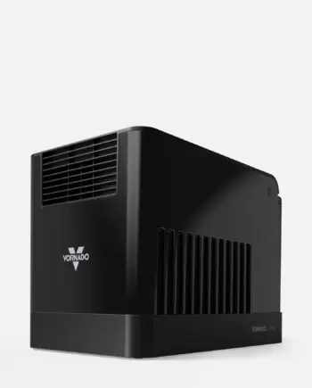 Main view of a Black Vornado EV3 Evaporative Whole Room Humidifier with a white background