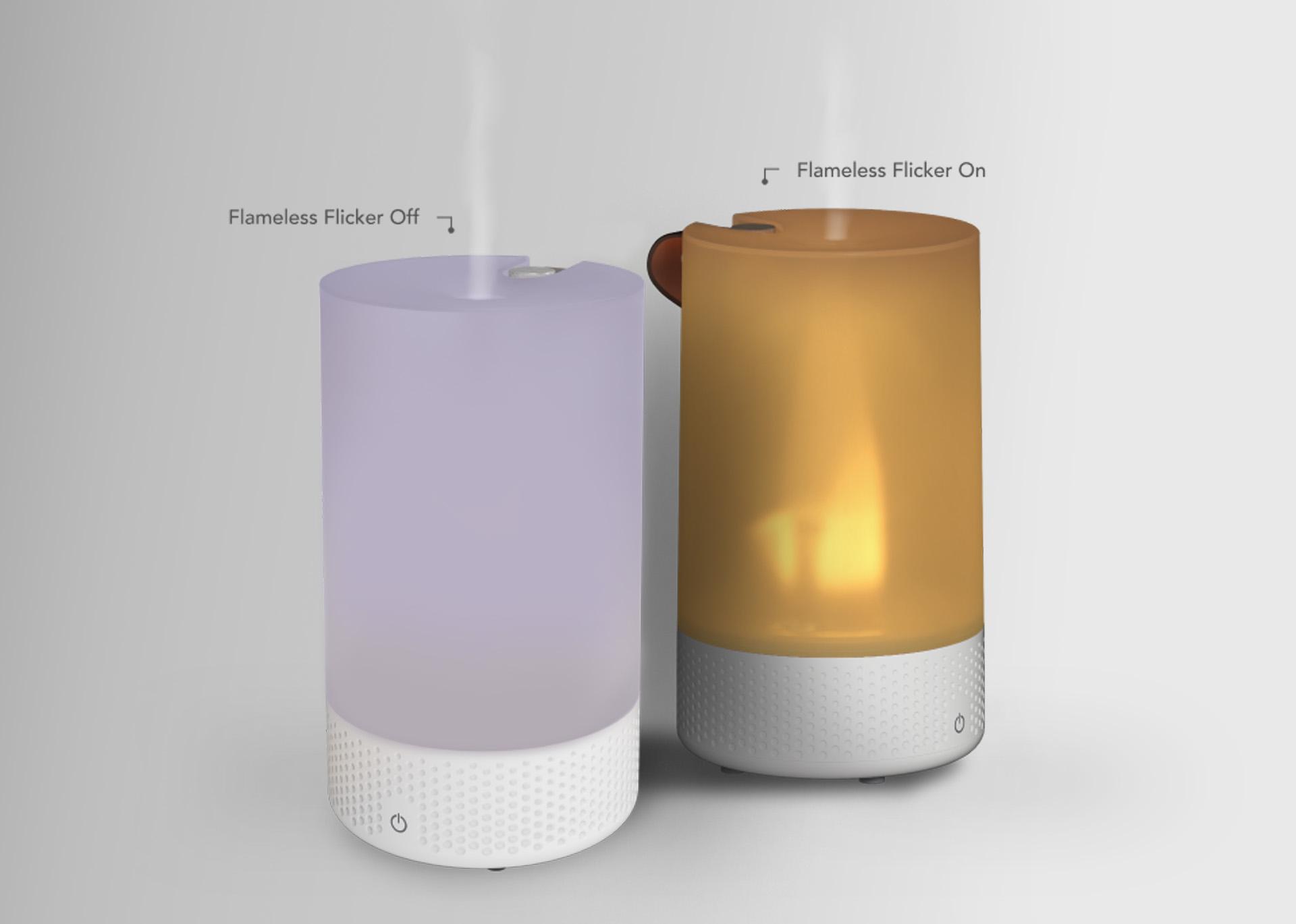 Votiv 7 Light Modes showing the Flameless Flicker Nn and the Flameless Flicker Off